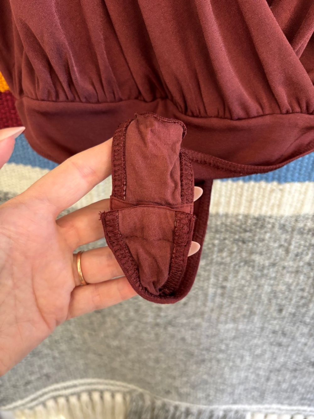 Free People Draped Bodysuit in Rust - Picture 4 of 6